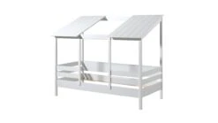 Bed HuisBed Inclusief Vensterbanken En 2 Dakpanelen -Slaap Comfort Verkoop Bed HuisBed inclusief 2 dakpanelen wit 2