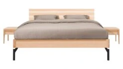 Karlsson Bed Sky Met Hoofdbord Hout En Poten Metaal -Slaap Comfort Verkoop Bed Sky beuken met hoofdbord hout en poot metaal beuken 2