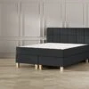 Boxspring Emma Deluxe Elegant Vlak Met Gestoffeerd Matras En Poot Naturel