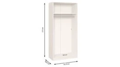 Draaideurkast Compact Met Spiegel -Slaap Comfort Verkoop Draaideurkast Compact met spiegel wit 3