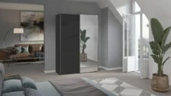 Schuifdeurkast Easy Met Spiegel -Slaap Comfort Verkoop Schuifdeurkast Easy met spiegel zwart 3